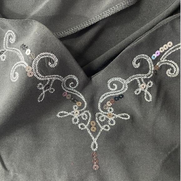Antthony Sequin Embroidery Womens Top Sz 3X Whimsigoth Dark Romantic Holiday - Picture 9 of 12